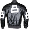 8 Ball Pool Bomber Jacket- Faux Leather Seinfeld David Puddy Lettermen Jacket - 90's Leather Bomber Jacket