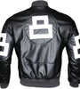 8 Ball Pool Bomber Jacket- Faux Leather Seinfeld David Puddy Lettermen Jacket - 90's Leather Bomber Jacket