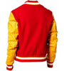 Men's MJ Thriller Red M Logo Letterman Bomber Varsity Jacket (XXS-4XL)