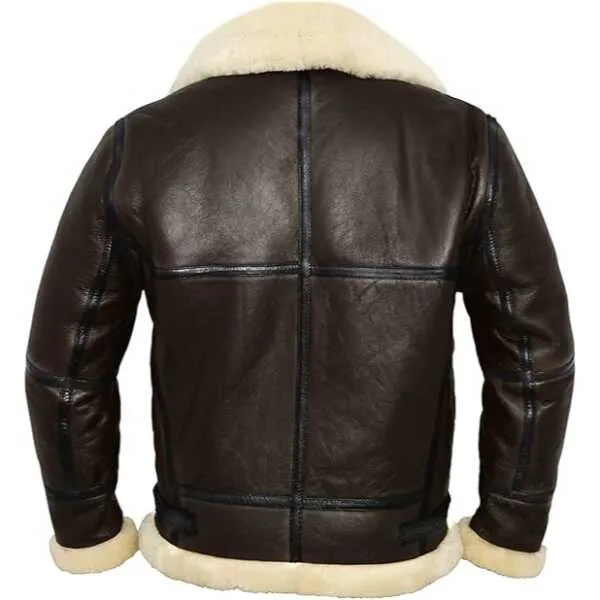 B3 Bomber Jacket Aviator Real Shearling B3 Bomber Jacket Winter - Image 2