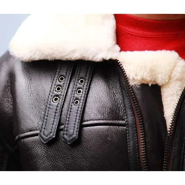 B3 Bomber Jacket Aviator Real Shearling B3 Bomber Jacket Winter - Image 5