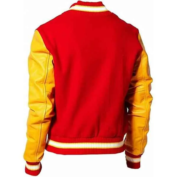 Men's MJ Thriller Red M Logo Letterman Bomber Varsity Jacket (XXS-4XL) - Image 4