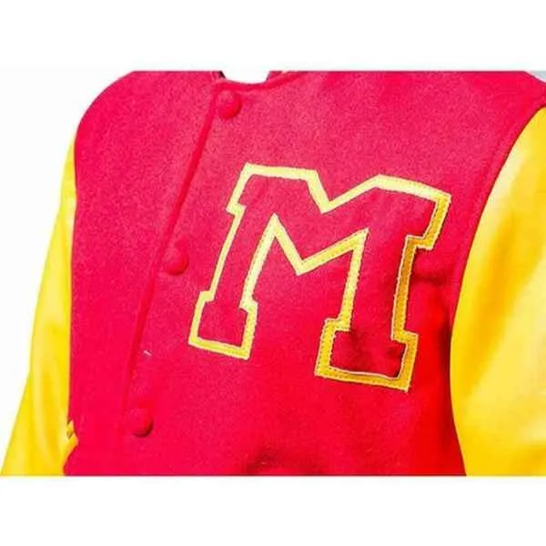 Men's MJ Thriller Red M Logo Letterman Bomber Varsity Jacket (XXS-4XL) - Image 5