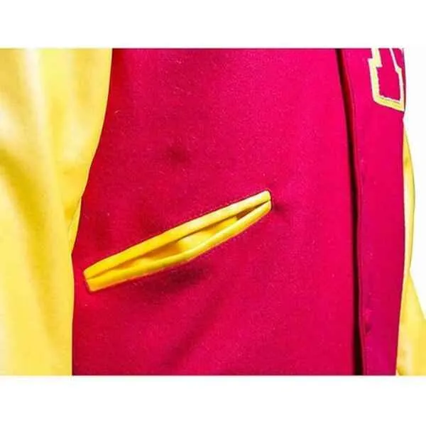 Men's MJ Thriller Red M Logo Letterman Bomber Varsity Jacket (XXS-4XL) - Image 6