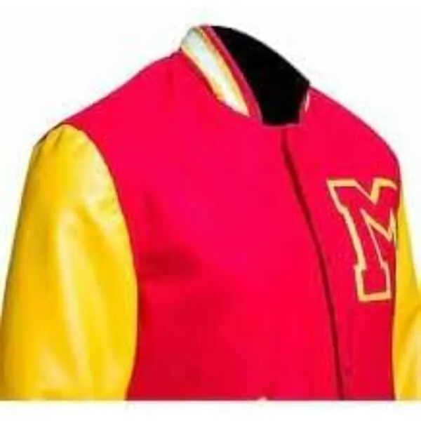Men's MJ Thriller Red M Logo Letterman Bomber Varsity Jacket (XXS-4XL) - Image 2