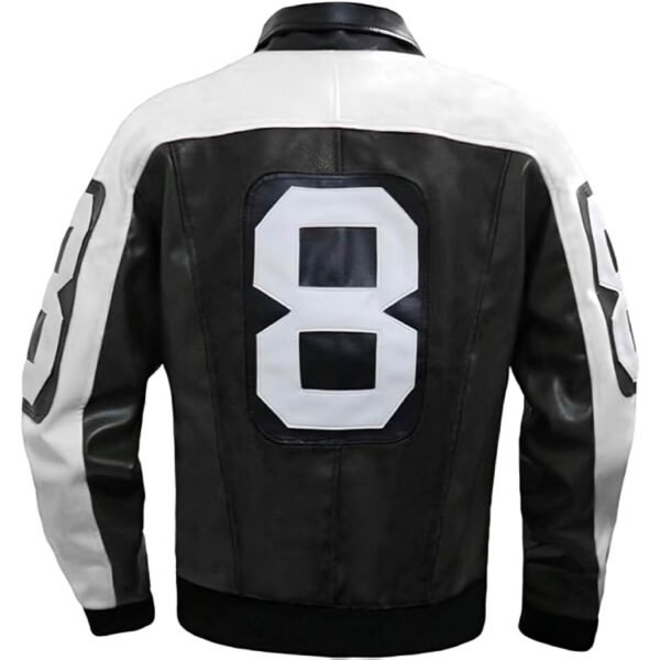 8 Ball Pool bomber jacket faux leather Seinfeld David Puddy 90s style