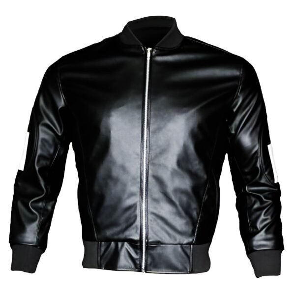 Men black leather trench coat vintage military style USA