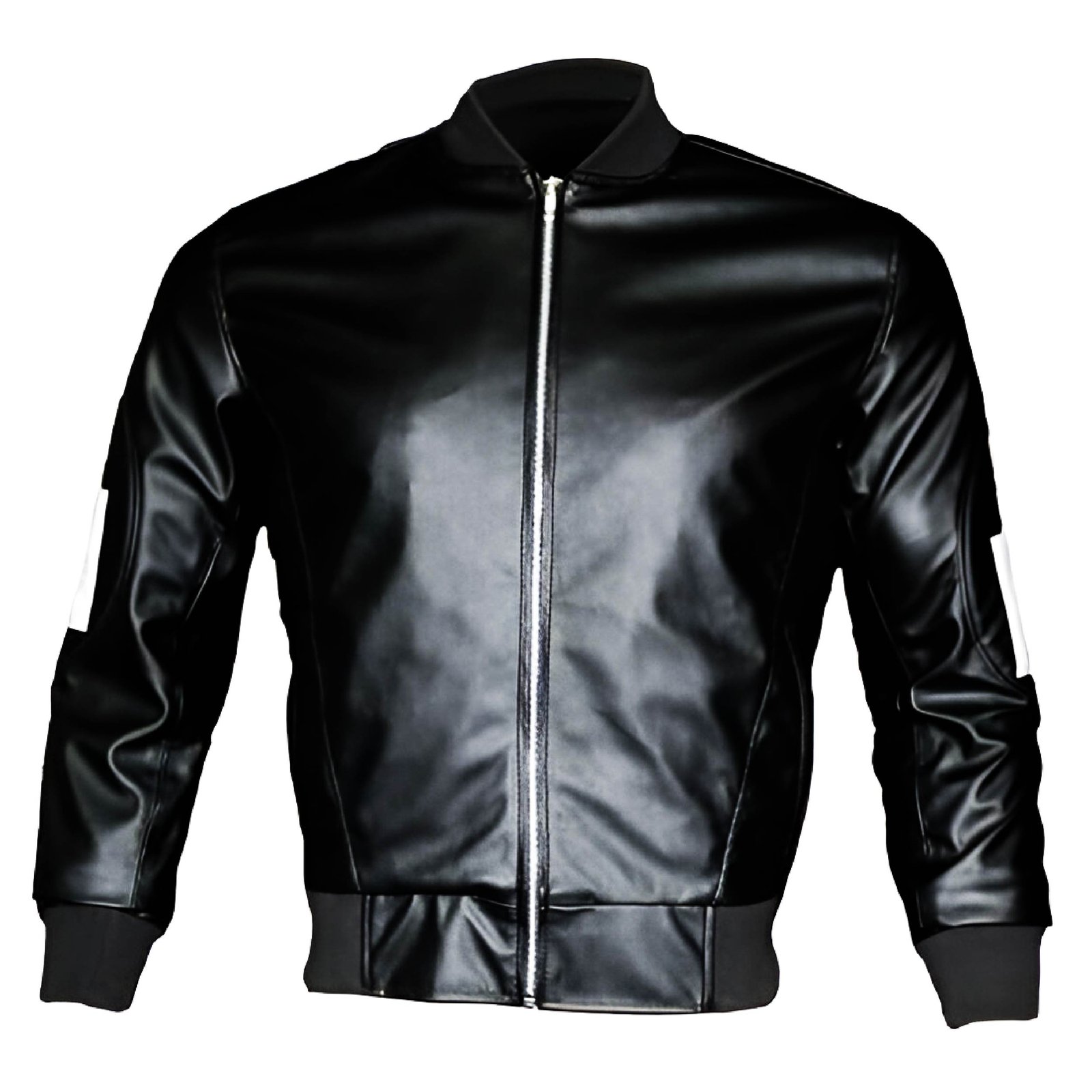 Men black leather trench coat vintage military style USA