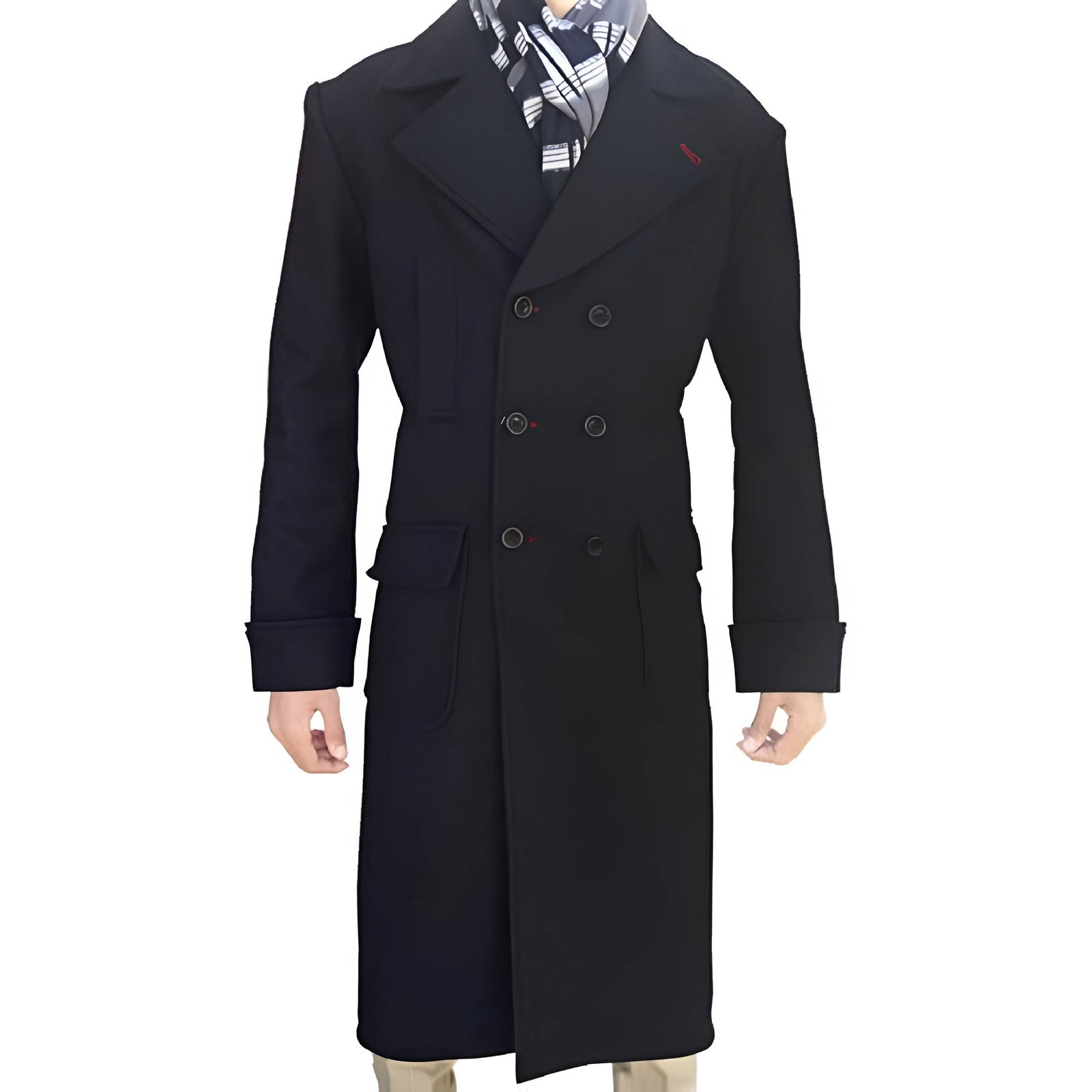 Mens Sherlock Holmes wool cape coat black outfitter style