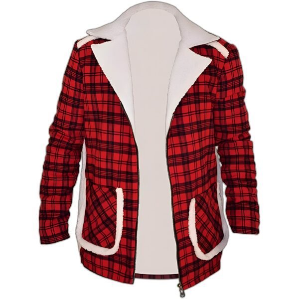Deadpool leather jacket Ryan Reynolds red shearling jacket
