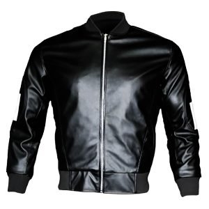 Men’s Double Breasted Black Leather Trench Coat – Vintage Military Style