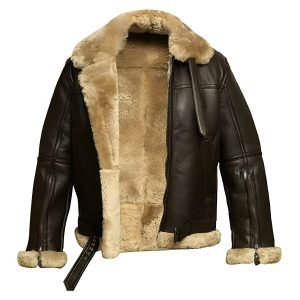 RAF Aviator B3 Shearling Sheepskin Leather Bomber Jacket for Men