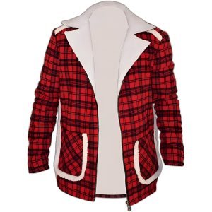 Ryan Reynolds Deadpool Red Shearling Leather Jacket for Men